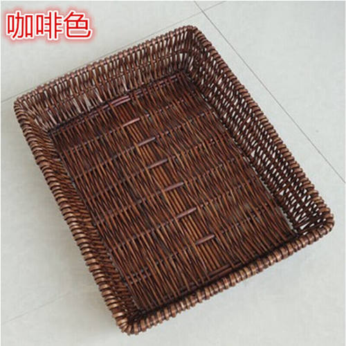 长方形竹篮子收纳篮藤编收纳筐藤条筐藤篮竹筐储物置物篮果盘果盆
