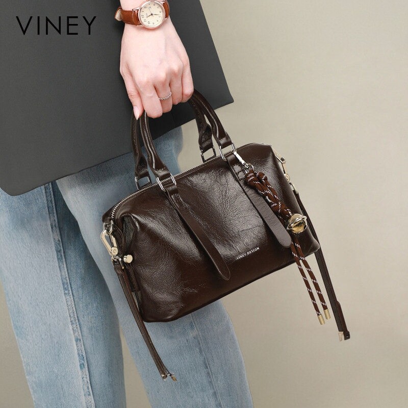 Viney手提包包女式2026新款女包秋冬真皮妈妈包大容量单肩斜跨包