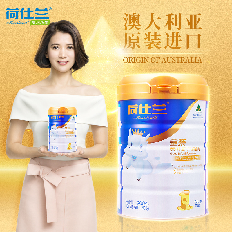 荷仕兰 (Hoeslandt)OPO金装新生儿0-6个月配方奶粉1段900g