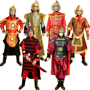 古装盔甲古代侍卫兵马俑演出服三国汉唐宋朝代装小将军铠甲租赁