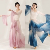 国风醉清波山鬼舞蹈服套装 出租古典舞渐变纱衣流光裤 裙中国舞同款