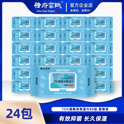 24包整箱酒精抗菌消毒湿巾80抽