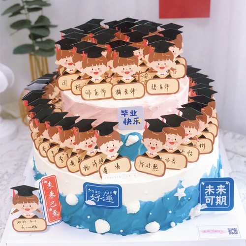 中考毕业典礼蛋糕装饰博士帽