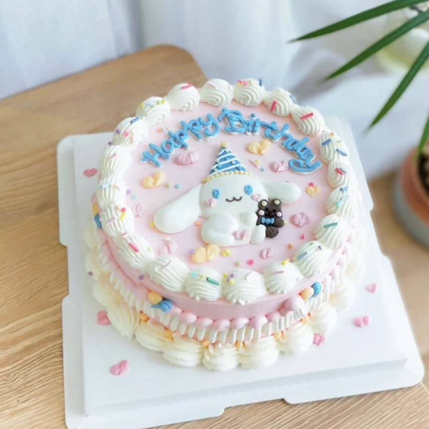 软陶玉桂狗生日蛋糕装饰摆件白色大耳朵可爱小奶狗网红烘焙生肖狗