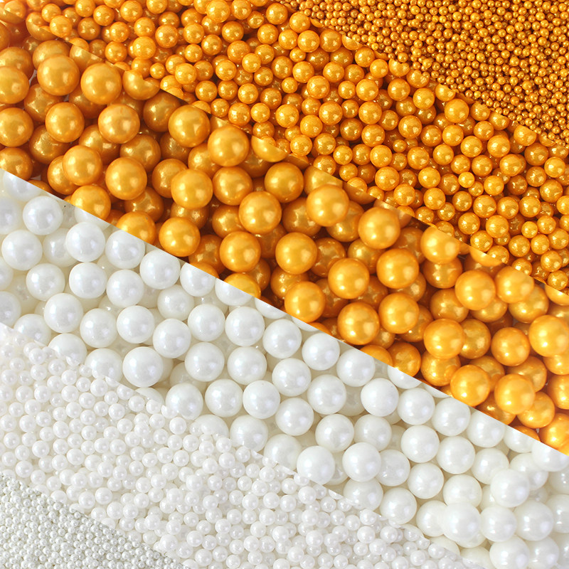 生日蛋糕装饰糖珠金色珍珠糖白色小米粒小彩珠甜甜圈装饰烘焙装扮