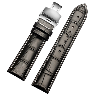 手表带男真皮 适配海鸥天梭西铁城卡罗莱天王依波路牛皮表链 22mm
