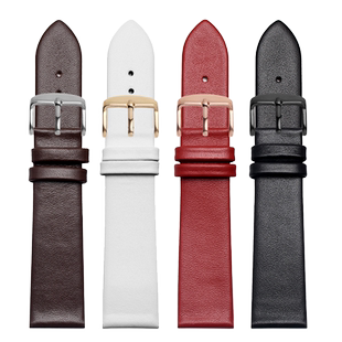 超薄柔软真皮手表带男女 适用CK罗西尼阿玛尼DW 16 20mm黑蓝色