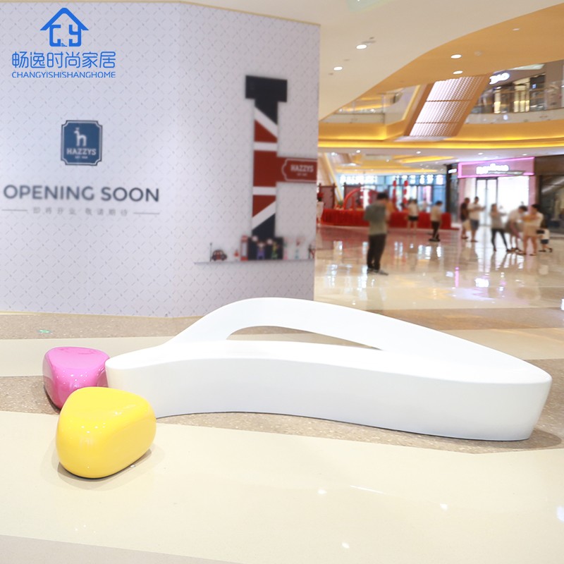 玻璃钢休闲椅创意卡通动物海豚造型商场座椅公共休息椅子户外坐凳