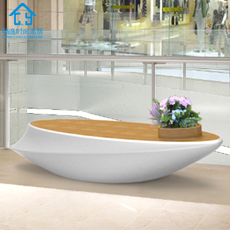 商场美陈玻璃钢休闲椅创意快艇花盆坐凳户外园林景观广场椅子定制