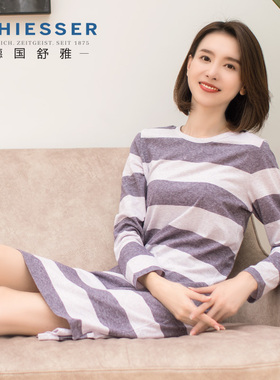 特价特价 德国舒雅女士家居服全纯棉圆领睡裙长袖长裙 E1-14751D