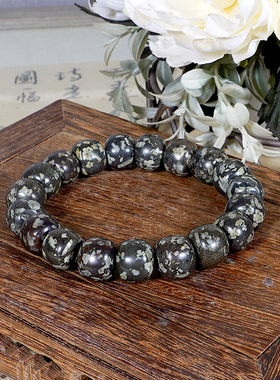 月球陨石12mm手串太空宝石个性礼气质百搭简约天然手工原石礼物