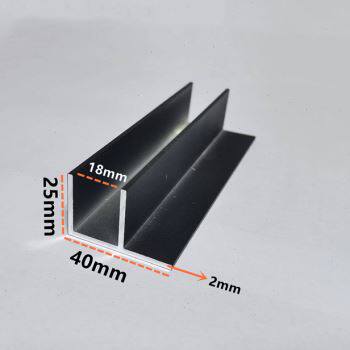促铝合金F型玻璃卡槽下沉式淋浴房f型槽40232磨砂黑色固定地槽