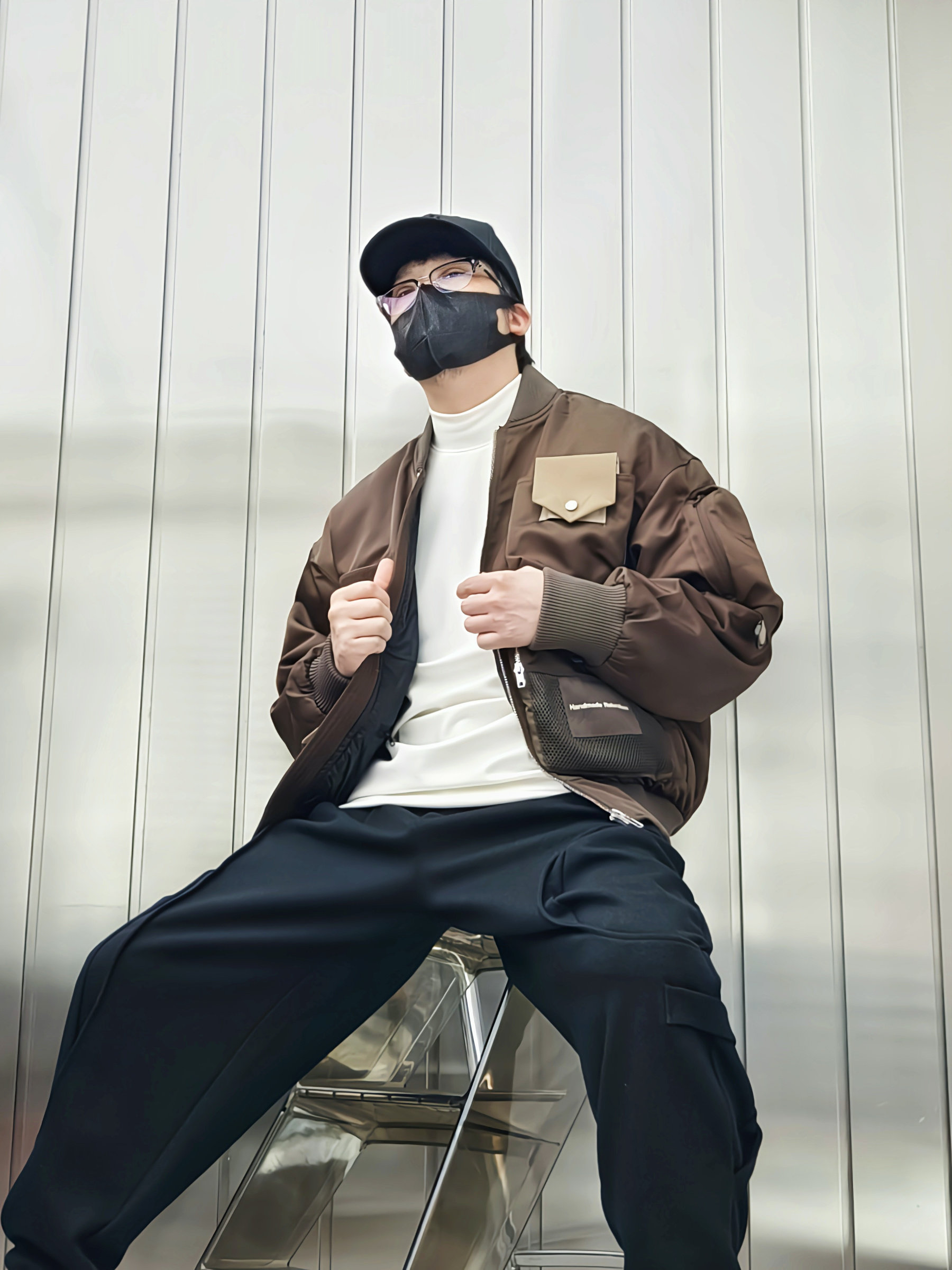 G11高街潮牌美式飞行员夹克男秋冬棒球领工装机能多包羽绒服痞帅