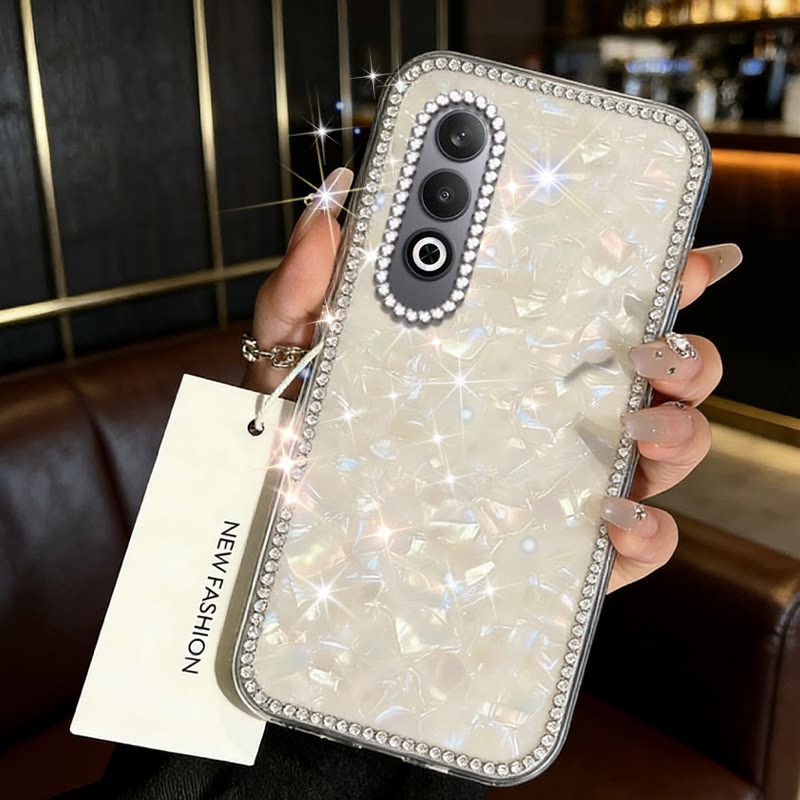 高级镶钻七彩贝壳适用OPPOk12手机壳硅胶K9X/2026年K5全包K10活力版新款5外壳3女款k12s防摔7小众5镶钻