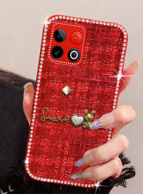 马年红色新年款适用荣耀Play10t手机壳高端6T全包8T本命年X7布艺4喜庆5T防摔X60GT小香风X70新款x60pro结婚9T