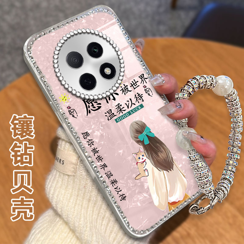 高级感电镀贝壳纹镶钻  不掉漆 不掉色