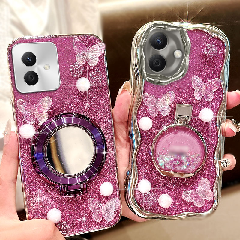 紫色爆闪带支架适用荣耀X60i手机壳全包Play6C外壳X20SE防摔7简约X50GT新款8T女款x50i水钻8x保护套X70i