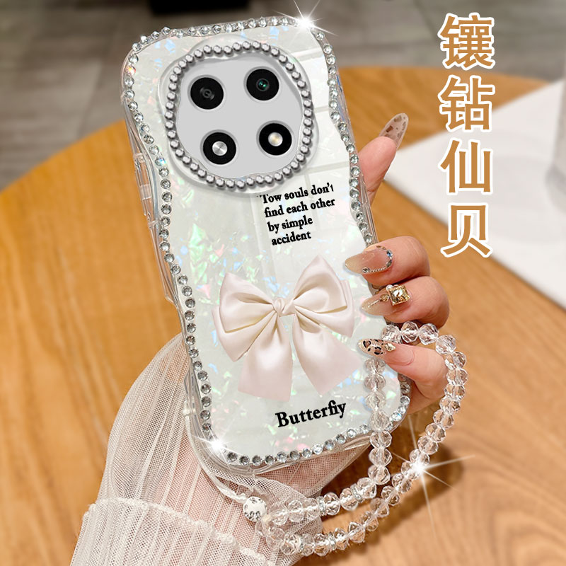 奶油纹镶钻贝壳，不掉钻，不发黄