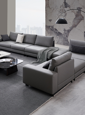 全友家居 门店同款 宜北家 意式极简 20556 组合转角真牛皮沙发