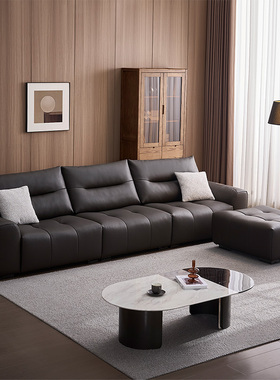 全友家居家具 门店同款 意式极简 23656 直排一字型科技皮艺沙发