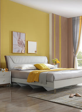 全友家居 805002 浅阅系列 1.8米/1.5米 轻奢简约 低高箱双人床