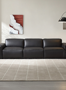 全友家居家具正品 意式 20552K 直排一字型头层全真牛皮皮艺沙发