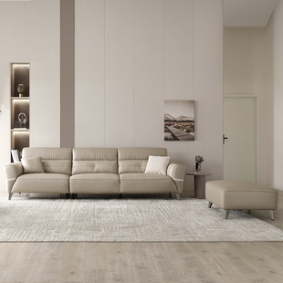 全友家居家具家私正品 布洛克 21986 简约一字直排型舒感布艺沙发