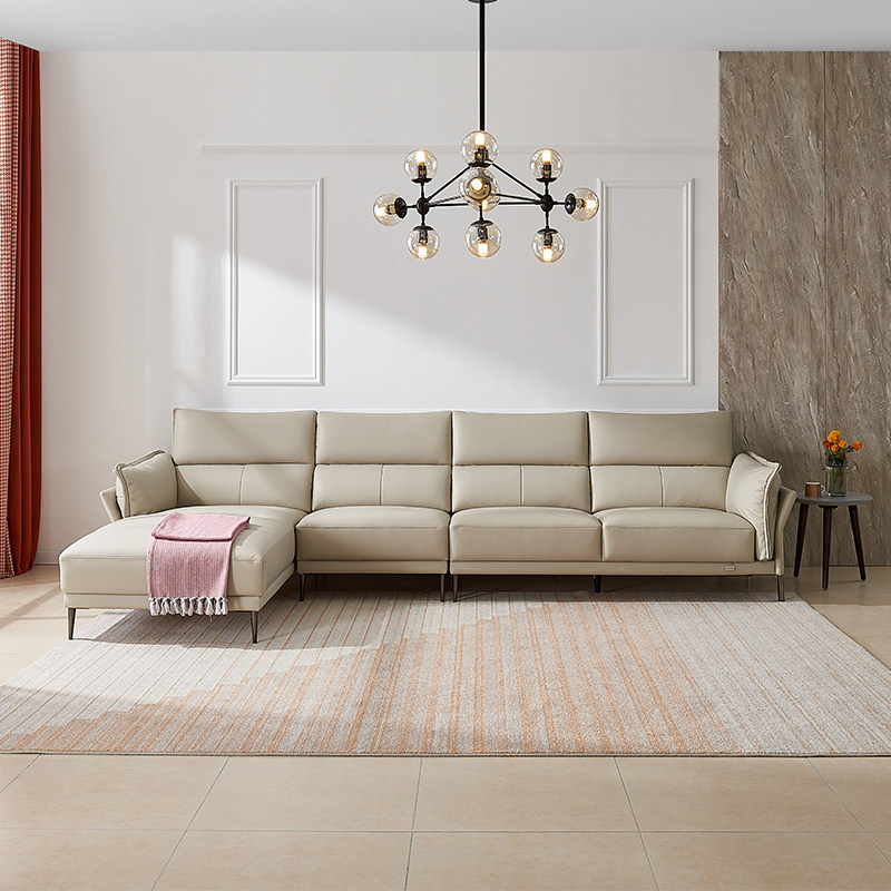 全友家居 门店同款 22713真皮皮沙发 进口头层黄牛皮现代简约新款