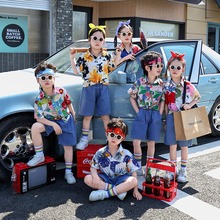 六一儿童港风演出服花衬衫80年代怀旧服装幼儿园拍照啦啦队表演服