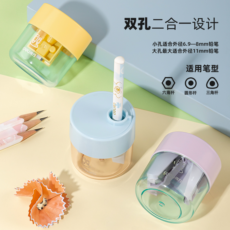 得力加粗特粗塑料卷笔刀