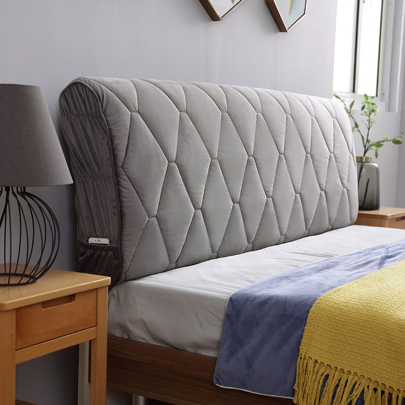 弧形床头套罩防尘布艺