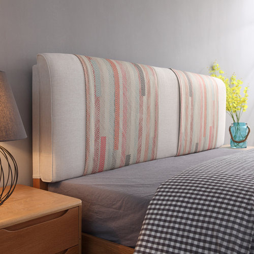 北欧麻布床头板软包无榻榻米靠垫