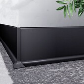 弧形地脚线铝合金踢脚线极窄4cm自粘收口8公分灰色超薄踢脚板墙贴