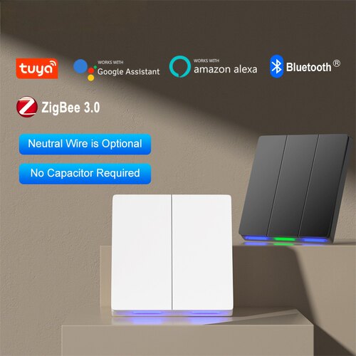 ZIGBEE智能开关单零火通用涂鸦远程开关英规欧规Google Alexa