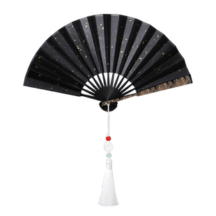 燃灯5寸古风瀛海纹折扇迷你小扇子国风宣纸扇题字手绘随身便携式