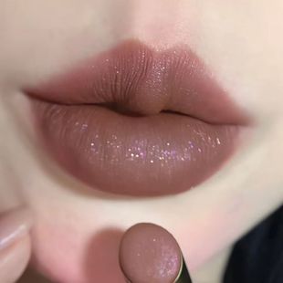 低饱和朋克偏光细闪哑光口红高质感裸色灰粉烟熏棕贵气高级欧美装