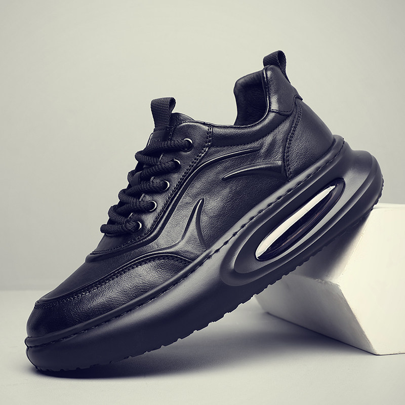 头层牛皮2025新款韩版气垫真皮百搭休闲鞋透气运动低帮板鞋男潮鞋