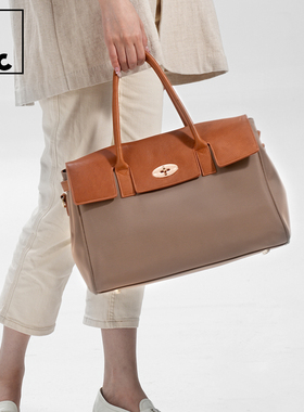 potomac牛津尼龙托特包大容量通勤单肩斜跨真皮拼接琥珀流光包女