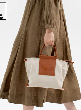 potomac水洗尼龙托特包通勤百搭手提包单肩斜跨包包女撞色饺子包
