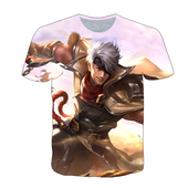 T恤夏季 新款 王者荣耀夏侯惇原皮衣服短袖 男女中小学生少年cos上衣