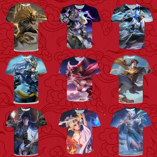 王者荣耀不知火舞绯月行衣服短袖T恤夏季男女中小学生青少年上衣