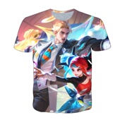 新款 王者荣耀亚瑟追逃游戏衣服短袖 T恤夏男女中小学生少年cos上衣