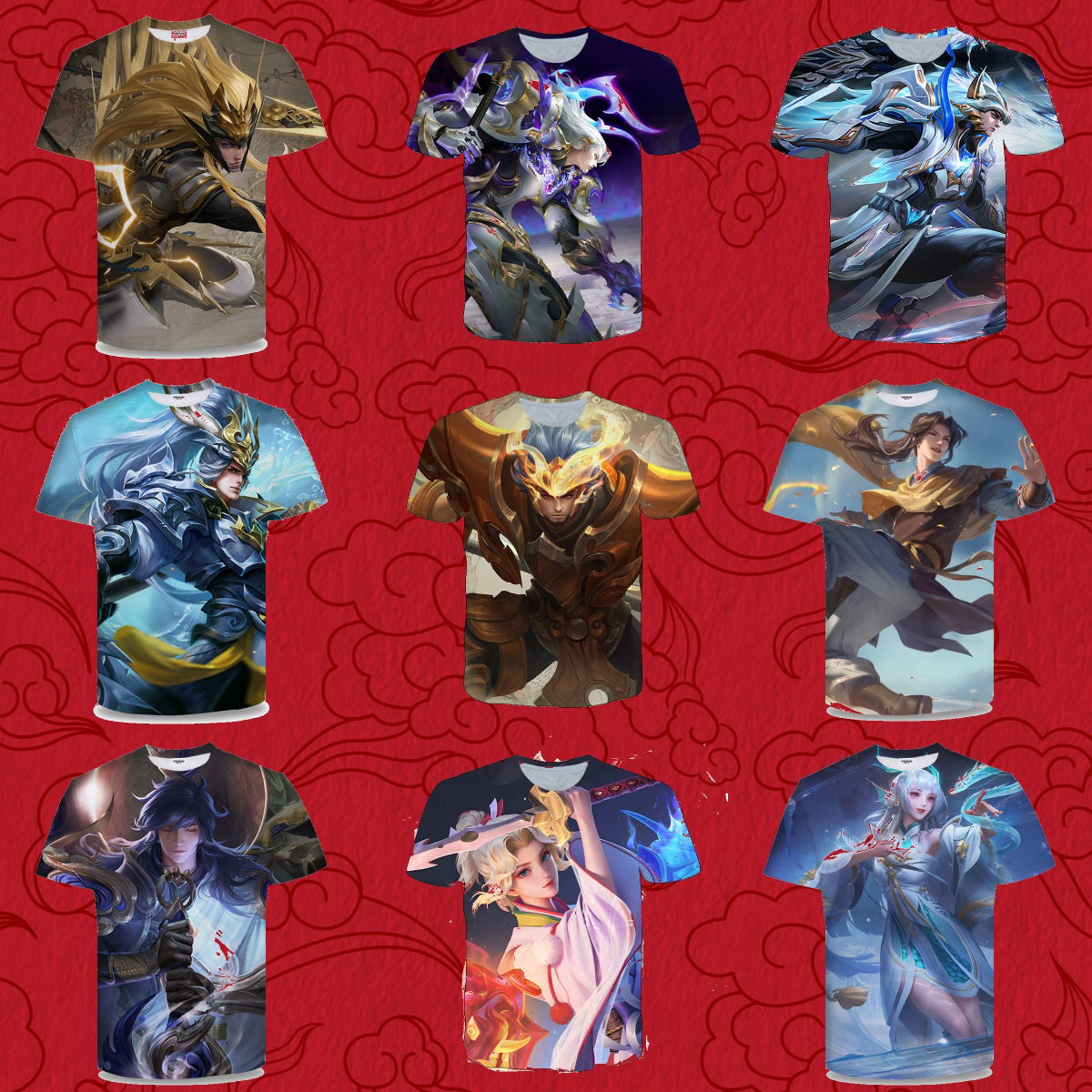 王者荣耀张飞虎魄衣服短袖t恤夏季男女装中小学生青少年cos上衣3d