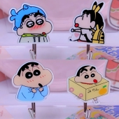 4个装 人气萌系创意蜡笔小新挂钩强力粘胶厨房墙壁粘钩浴室壁挂钩