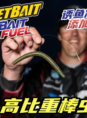 美国Netbait软饵4英寸ION高比重棒棒虫面条虫软虫黑坑鲈鱼饵竞技