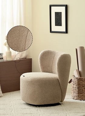 作壳ZOK|丹麦设计|北欧客厅单人沙发椅复古书房简约休闲椅可旋转