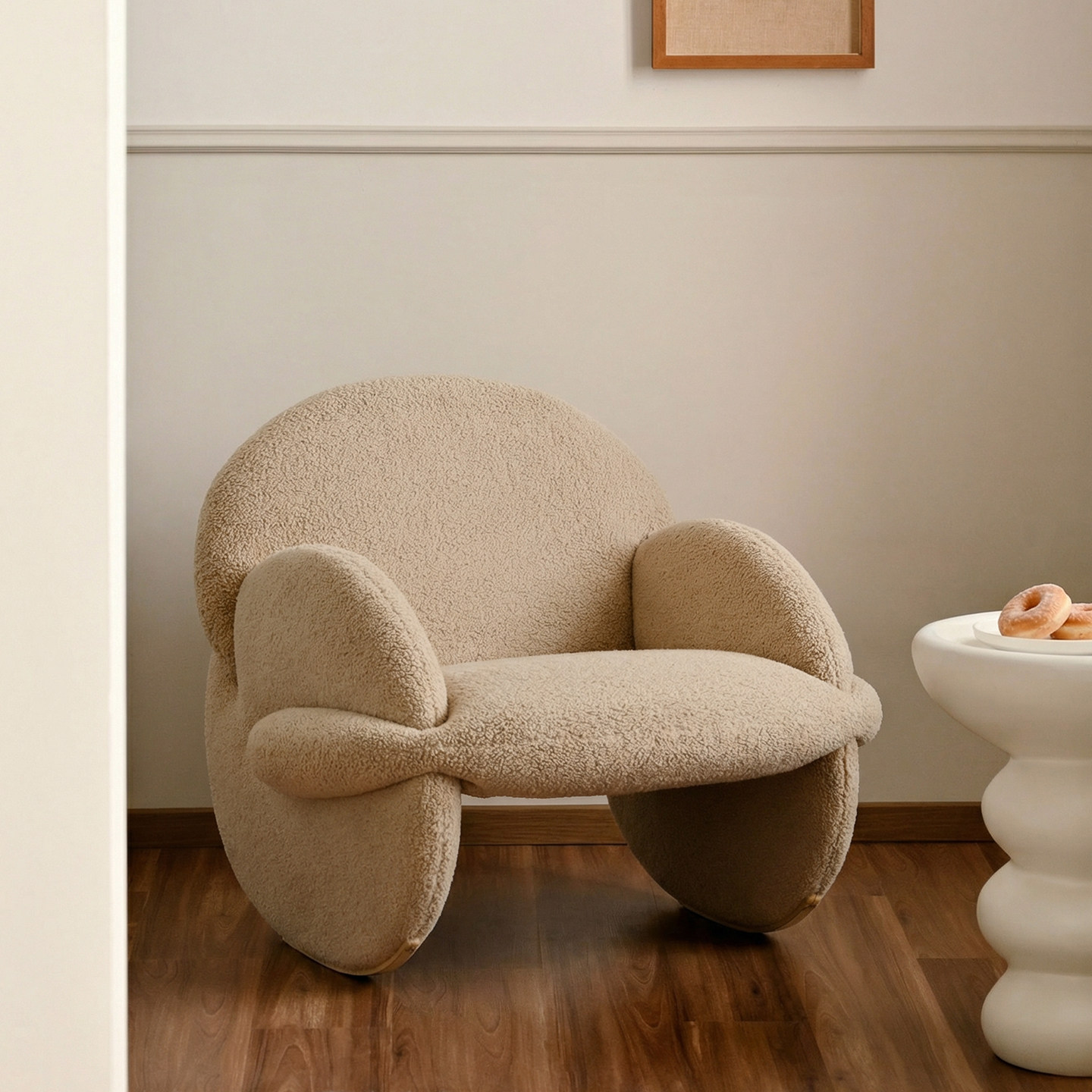 作壳ZOK 球球椅 法式沙发椅羊羔绒现代简约小户型复古休闲设计师,住宅家具,沙发椅,淘宝优惠券,粉丝福利购,淘宝优惠卷