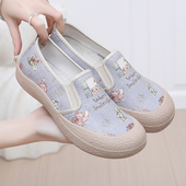 百搭一脚蹬妈妈鞋 2025春季 女透气轻便防滑单鞋 时尚 新款 老北京布鞋