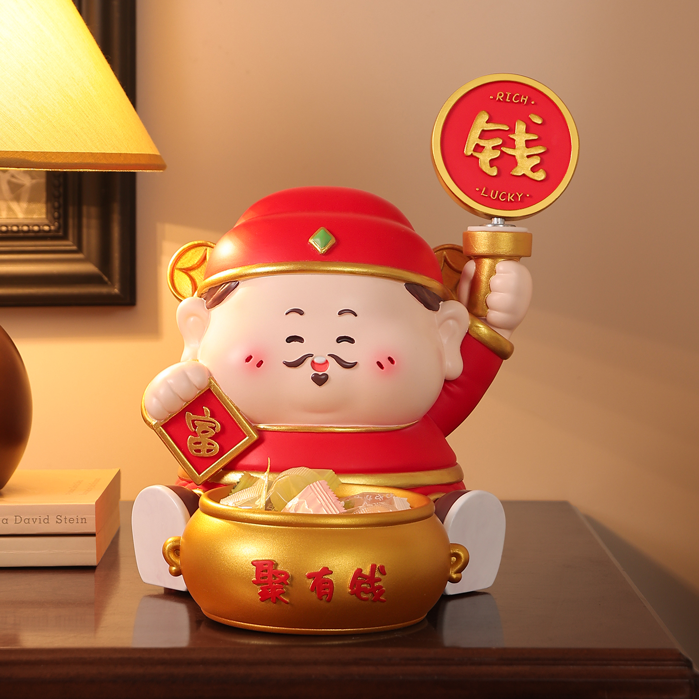 财神爷钥匙收纳玄关摆件家居装饰