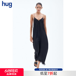 SS24纯色简约时髦露背绉边连衣裙 hug 设计师品牌 FILIPPA